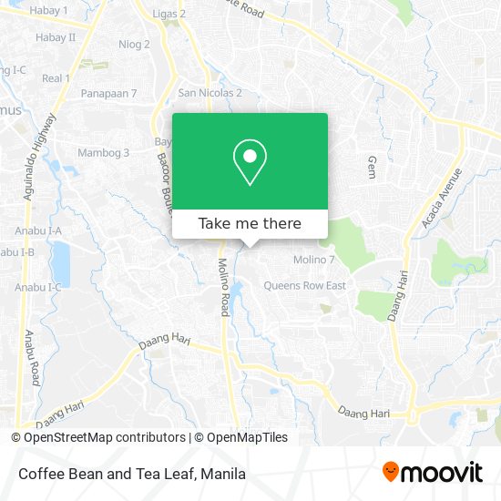 Coffee Bean and Tea Leaf map