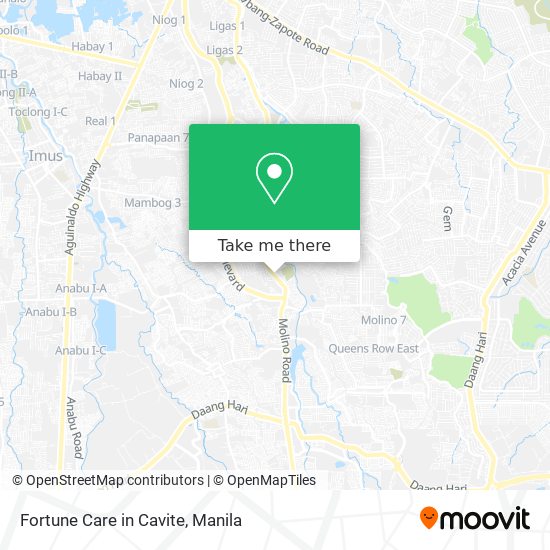 Fortune Care in Cavite map