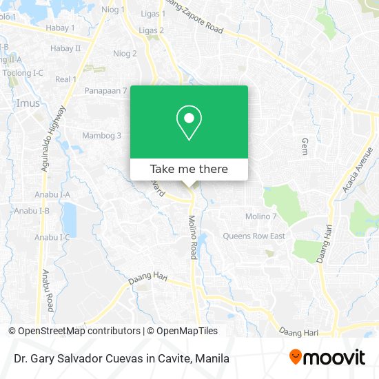 Dr. Gary Salvador Cuevas in Cavite map
