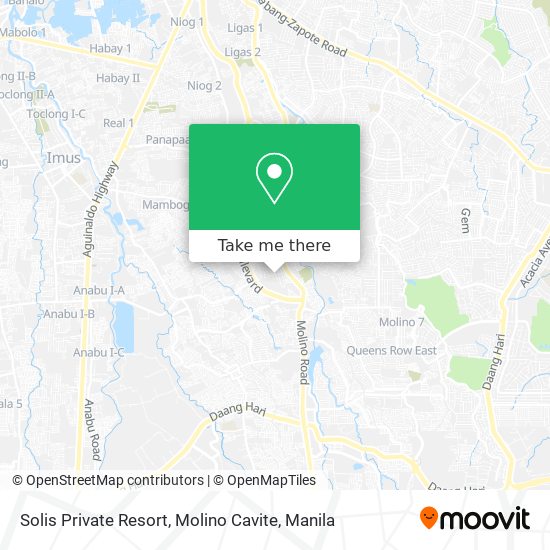 Solis Private Resort, Molino Cavite map