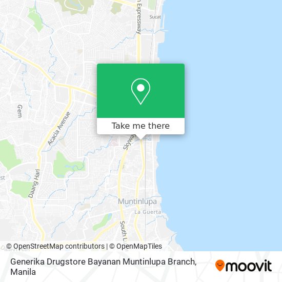 Generika Drugstore Bayanan Muntinlupa Branch map