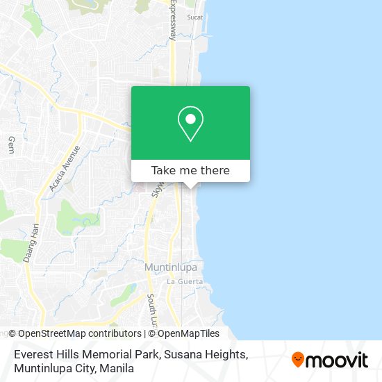 Everest Hills Memorial Park, Susana Heights, Muntinlupa City map