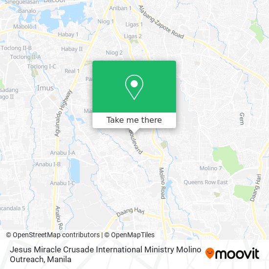 Jesus Miracle Crusade International Ministry Molino Outreach map