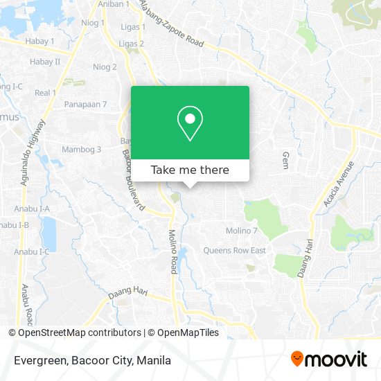 Evergreen, Bacoor City map