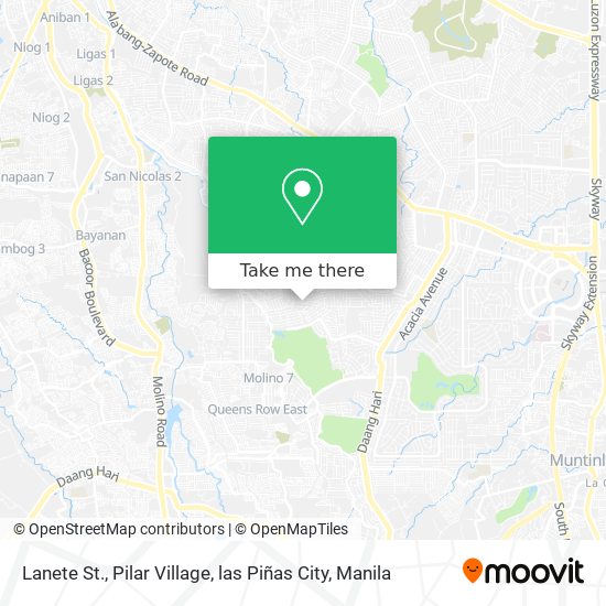 Lanete St., Pilar Village, las Piñas City map