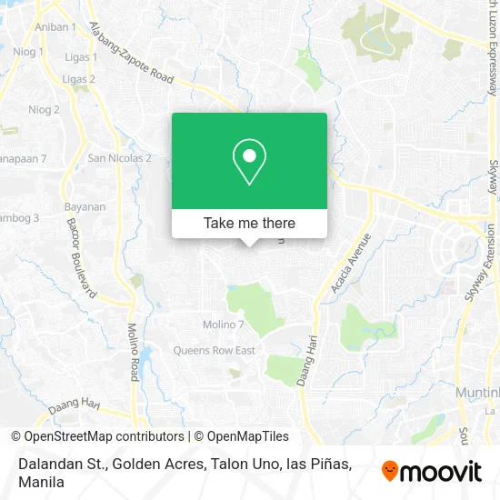 Dalandan St., Golden Acres, Talon Uno, las Piñas map