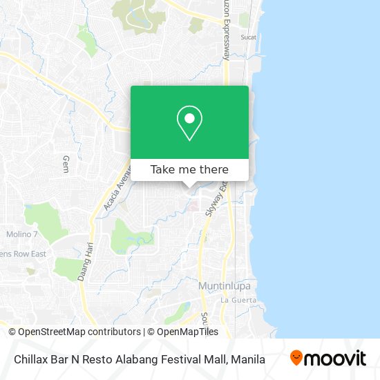 Chillax Bar N Resto Alabang Festival Mall map