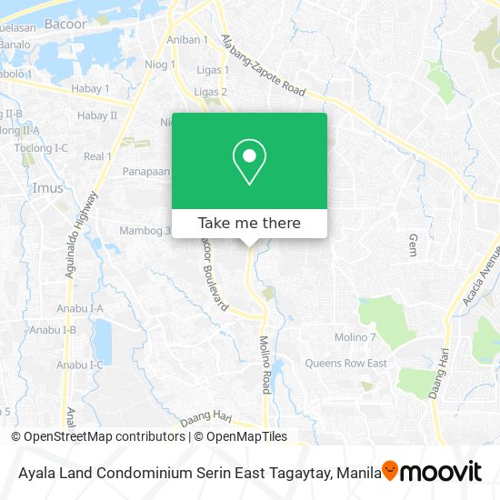 Ayala Land Condominium Serin East Tagaytay map