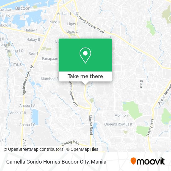 Camella Condo Homes Bacoor City map