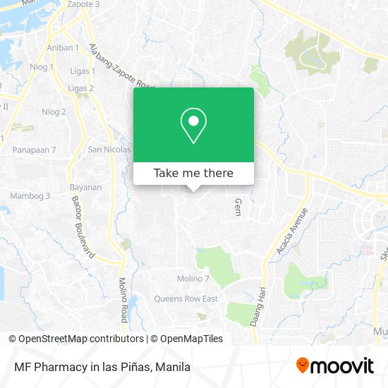 MF Pharmacy in las Piñas map