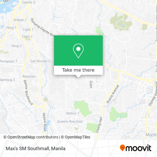 Max's SM Southmall map