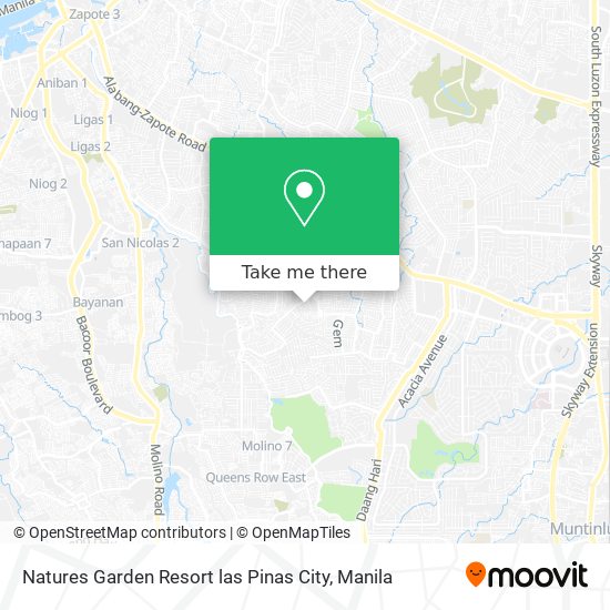 Natures Garden Resort las Pinas City map