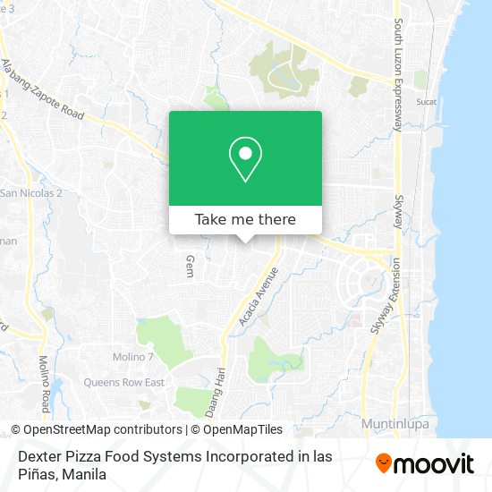 Dexter Pizza Food Systems Incorporated in las Piñas map