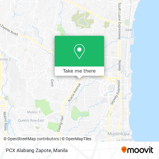 PCX Alabang Zapote map