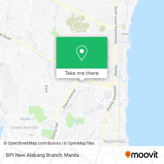 BPI New Alabang Branch map