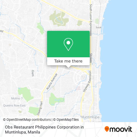 Obs Restaurant Philippines Corporation in Muntinlupa map