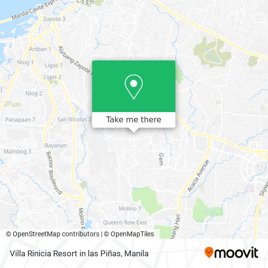Villa Rinicia Resort in las Piñas map