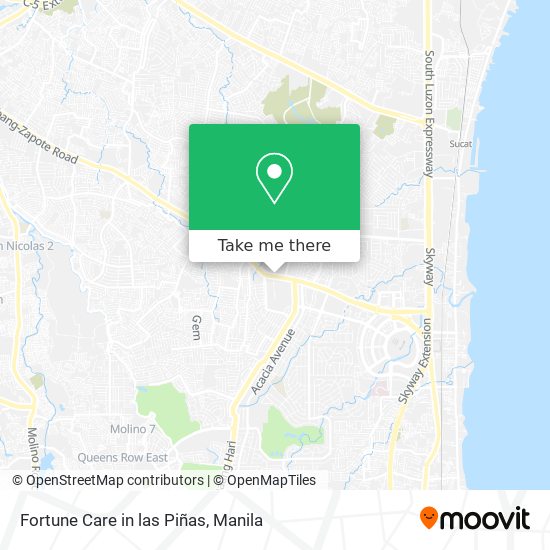 Fortune Care in las Piñas map