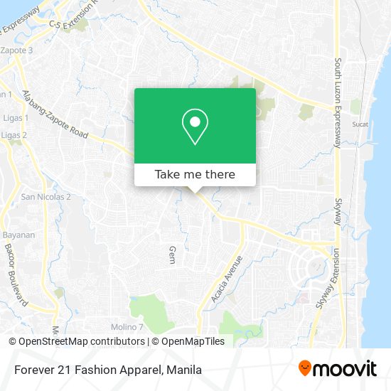 Forever 21 Fashion Apparel map