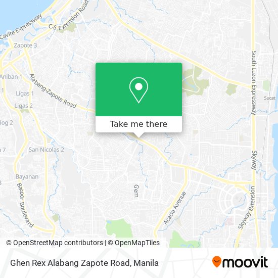 Ghen Rex Alabang Zapote Road map