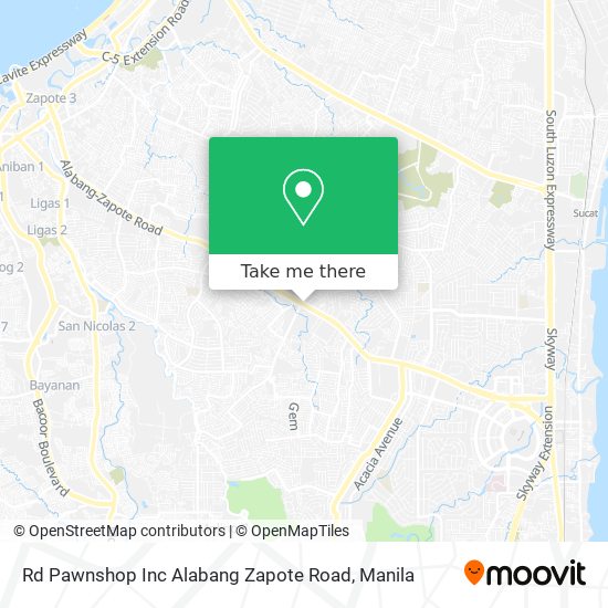 Rd Pawnshop Inc Alabang Zapote Road map