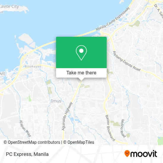PC Express map
