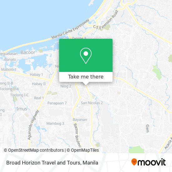 Broad Horizon Travel and Tours map