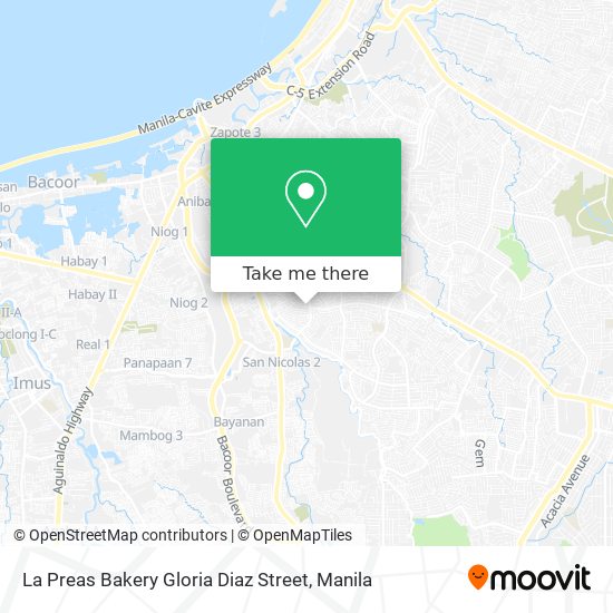 La Preas Bakery Gloria Diaz Street map
