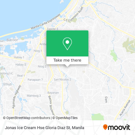 Jonas Ice Cream Hse Gloria Diaz St map