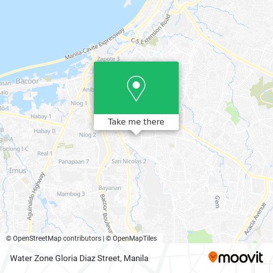 Water Zone Gloria Diaz Street map