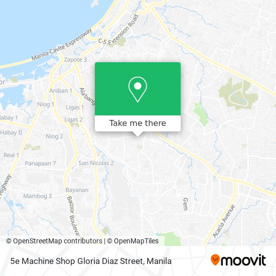 5e Machine Shop Gloria Diaz Street map