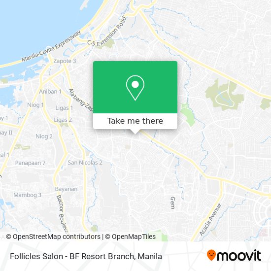Follicles Salon - BF Resort Branch map