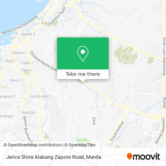 Jerica Store Alabang Zapote Road map
