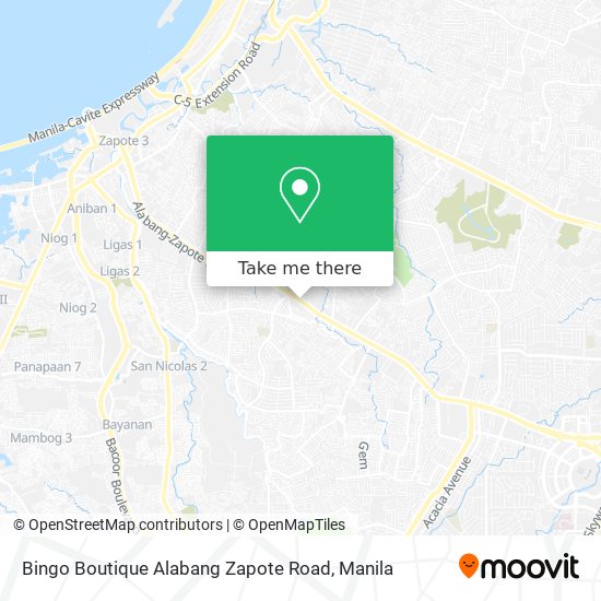 Bingo Boutique Alabang Zapote Road map