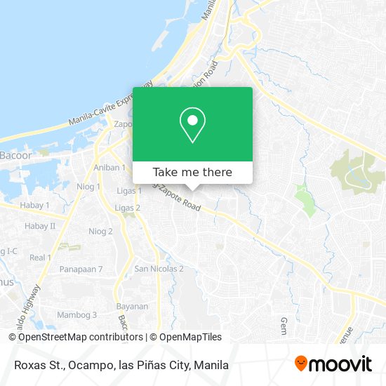 Roxas St., Ocampo, las Piñas City map