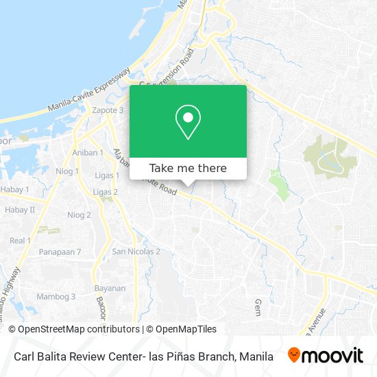 Carl Balita Review Center- las Piñas Branch map