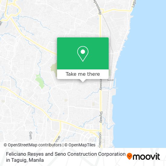 Feliciano Resyes and Seno Construction Corporation in Taguig map