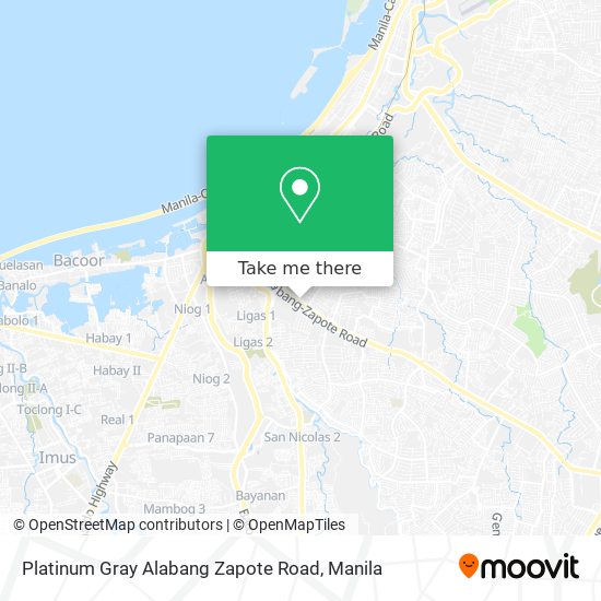 Platinum Gray Alabang Zapote Road map