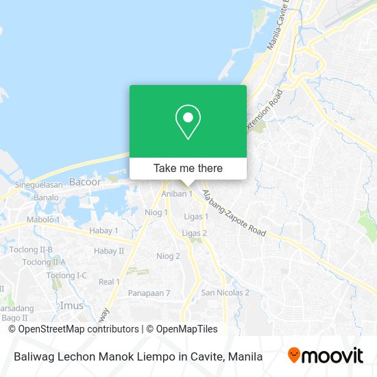 How to get to Baliwag Lechon Manok Liempo in Cavite in Bacoor by Bus?