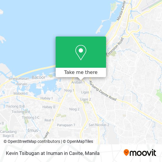 Kevin Tsibugan at Inuman in Cavite map