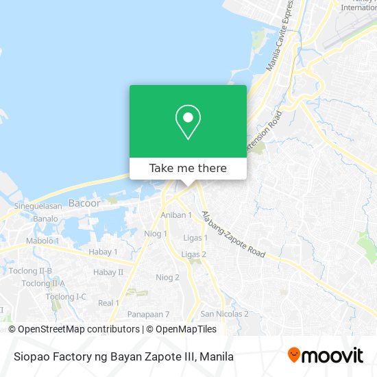 Siopao Factory ng Bayan Zapote III map