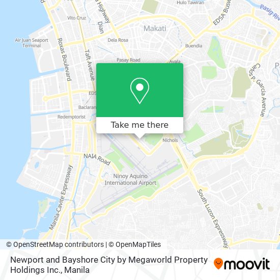 Newport and Bayshore City by Megaworld Property Holdings Inc. map