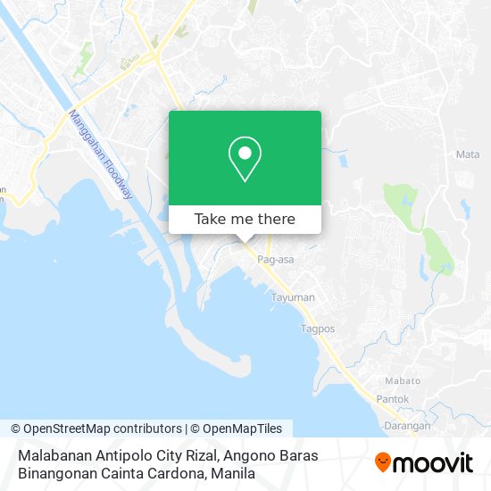 Malabanan Antipolo City Rizal, Angono Baras Binangonan Cainta Cardona map