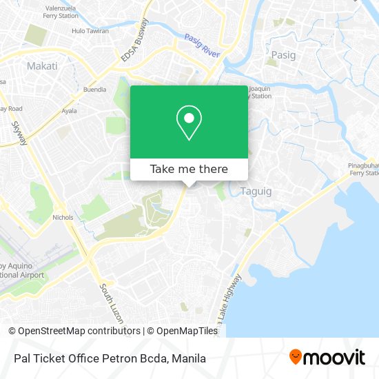 Pal Ticket Office Petron Bcda map