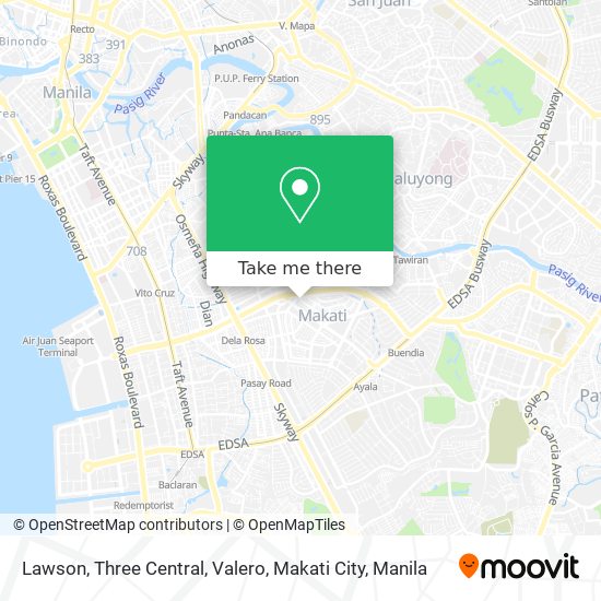Lawson, Three Central, Valero, Makati City map