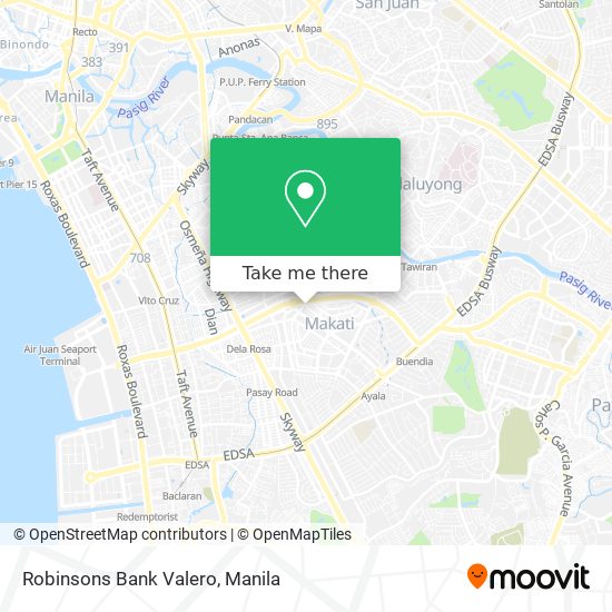 Robinsons Bank Valero map