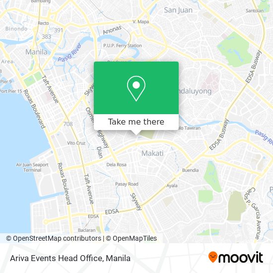 Ariva Events Head Office map