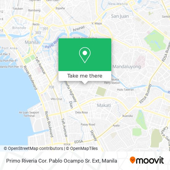 Primo Riveria Cor. Pablo Ocampo Sr. Ext map