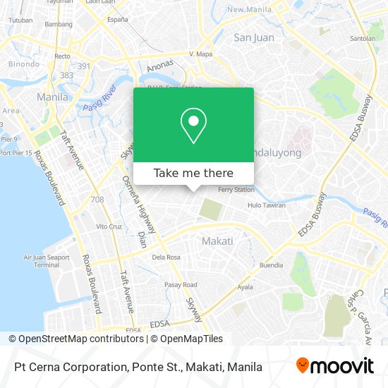 Pt Cerna Corporation, Ponte St., Makati map