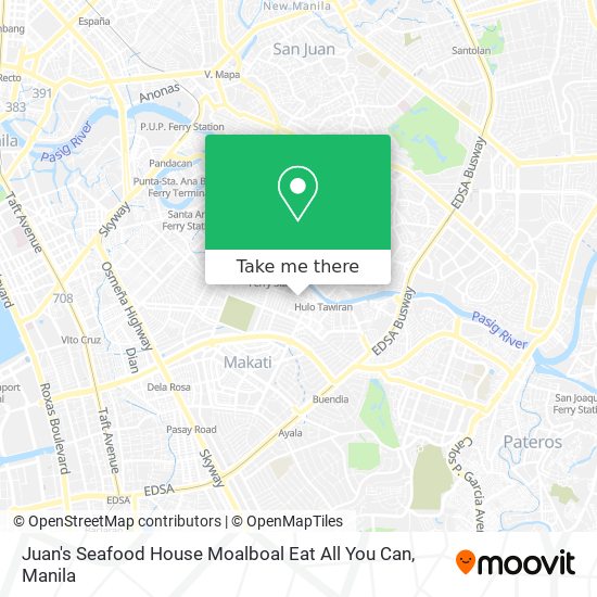 Juan's Seafood House Moalboal Eat All You Can map